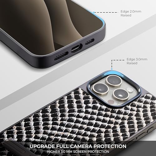 Image of PULOKA for iPhone 15 Pro Case, Back Cover with Kickstand & Metal Camera Ring & 360 Military-Grade Protection, | Ultra Hybrid Slim Case - (Black, iPhone 15 Pro)