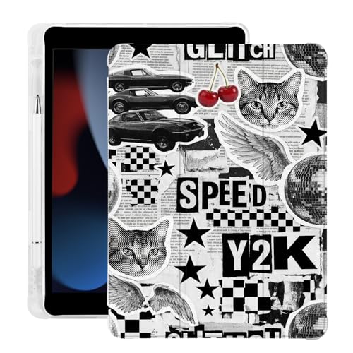 Journal chat Y2K iPad Air 11 coque TPU souple blanc étui tablette rabat automatique