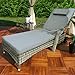 Produktbild Swing&Harmonie Rattan Garten Liege Relax Polyrattan Gartenliege Rattanmöbel Liegestuhl Sonnenliege (Grau)