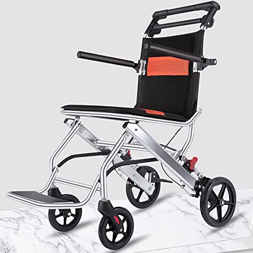 ポータブル折りたたみ車椅子、ハンドブレーキ付き旅行用車椅子、高齢者や子供用の超軽量車椅子