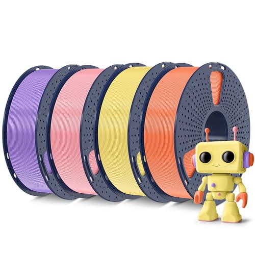 Image of SUNLU 4KG High Speed PLA Meta Filament Bundle, PLA 3D Printer Filament 1.75mm ±0.02mm, Individually Vacuum Packed, 4kg Total, 1kg per Spool, Sunny Orange+Lemon Yellow+Sakura Pink+Taro Purple