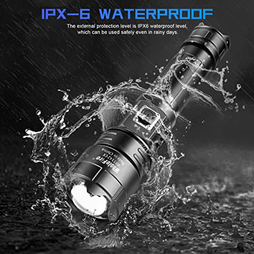 WholeFire Torcia LED Potente Ricaricabile tramite