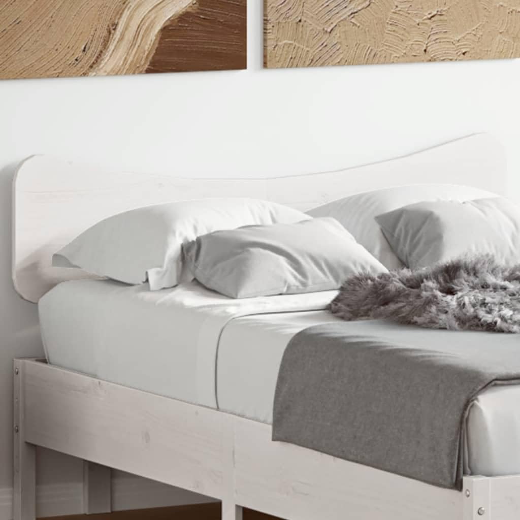 Tête de lit blanche pin massif 120 cm de large pour literie et accessoires