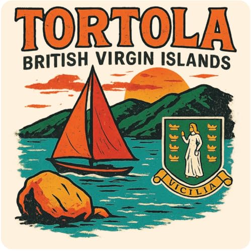 Imán decorativo Tortola British Virgin Islands 3 pulgadas miniatura 1