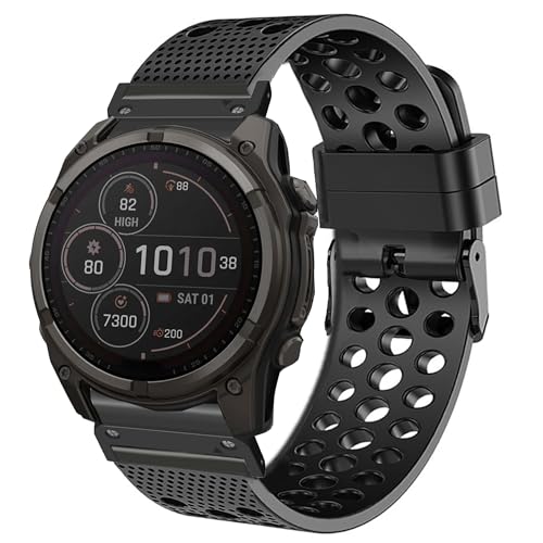 Blueshaweu Correa QuickFit de 20 mm, 22 mm, 26 mm, compatible con Garmin Fenix 8, Sport Transpirable Silicona Classic Reemplazo Correa de Repuesto Compatible para Garmin Fenix 8 43 mm/47 mm/51 mm