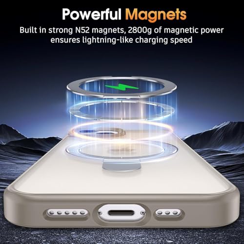 Image of iPhone 13 Magsafe Stand Case | Matte Design & 360 Protection | Military-Grade Apple iPhone 13 Cover | Ultra Premium - Gray