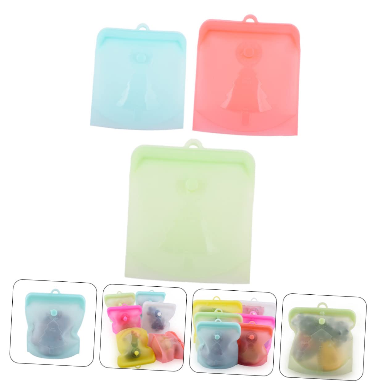 BESTonZON 3pezzi Sacchetti Riutilizzabili Per Alimenti in Silicone Sacchetti Per Congelatore e Pranzo Ermetici Perdite Per Conservare Cibo Frutta Verdure e Snack