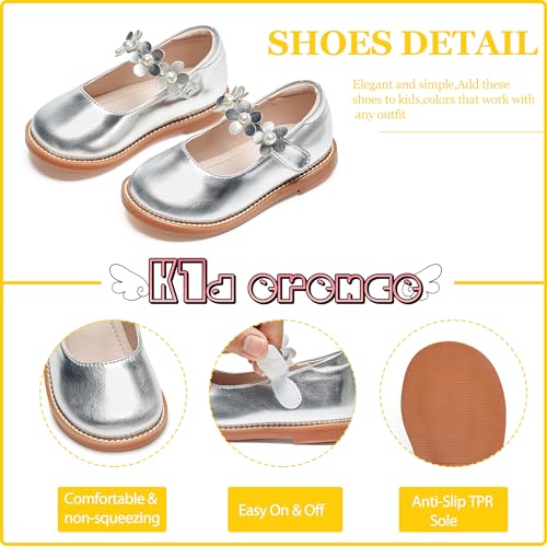 Image of Kiderence Toddler Girl Mary Jane School Uniform Dress Shoes Oxford Flats | Wide Toe Box Great Comfort for Student Shoe and Flower Girl Shoe for Wedding, Parties, Church