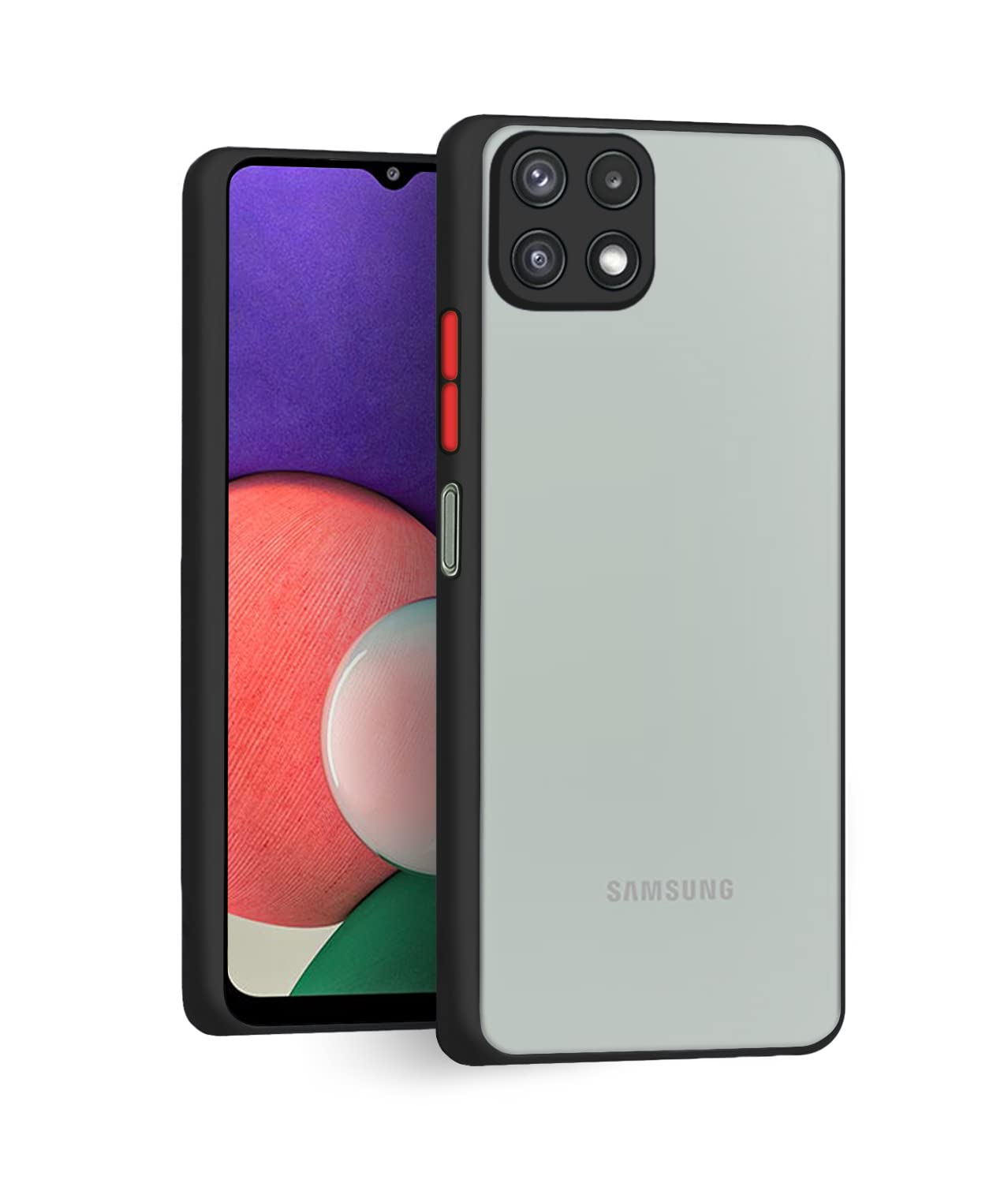 CEDO Samsung Galaxy A22 (5G) / F42 (5G) Smoke Cover Back Case | Camera Bump Protection Frosted Matte | 360 Degree Shockproof Rubberized Anti-Drop Slim Hard Backcover (Black) (B09JP3DW22) Amazon Price History, Amazon Price Tracker