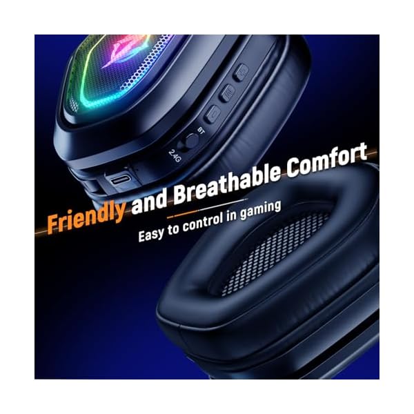 Ozeino Wireless Gaming Headset, Compatible with PC Ps5 Ps4 Boasts 2.4GHz Lossless Audio, USB & Type-C, Flip Microphone and 40-Hr Battery - Suited for Switch, Laptop, Mac - Image 7