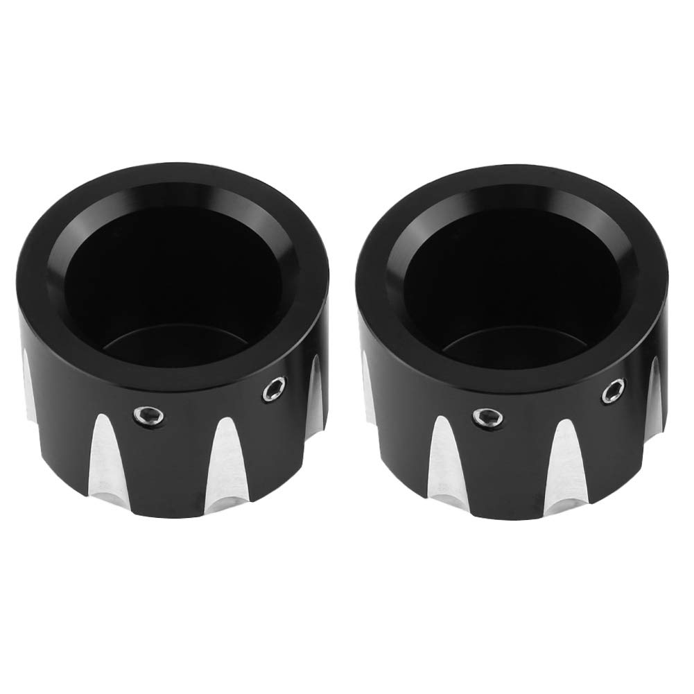 Copertura del dado dell'asse anteriore-copri perno ruota - 2pcs Kit di bulloni Decorativi in Alluminio per Copri-Dadi e bulloni(Nero)