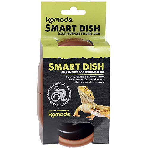 Komodo Smart Dish | Deters Non-Jumping Live Food from Escaping | Accommadates Many Sizes of Lizards and Aquatic Pets