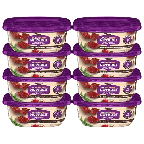 Nutrish Wet Dog Food Tubs, Beef Stroganwoof Recipe, 8 Ounce Tub (Pack of 8) (Rachael Ray)