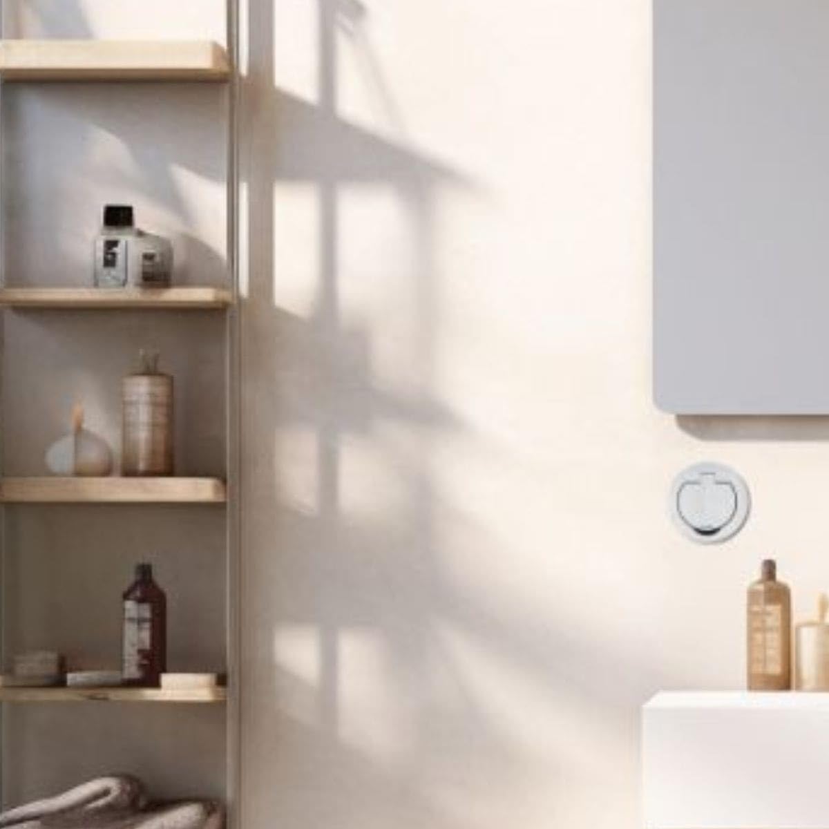 Protec - Prise de Sol Étanche Ronde Simple 16A 2P+T IP55 - Métal Brossé Gris - Couvercle à Charnière Renforcée et Bornes Automatiques - Dimensions Compactes - 1 Poste