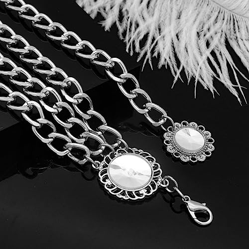 MultiLayer Waist Chain Belts for Women, Adjustable Metal Body Belly Chain for Dress3