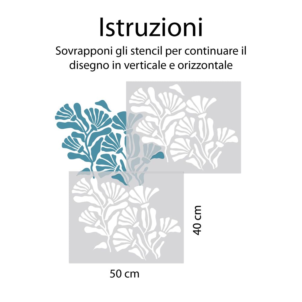RE-COVERTILES - Stencil for Painting and Decoration, Model - 8, 50x40 cm - Image 2