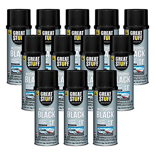 Image of Great Stuff Multipurpose Black Gap Filler | Insulating Foam Sealant, 12 oz. - Black (12 Pack)