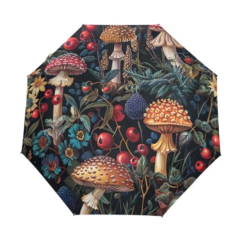 Parapluie vintage champignon GAIREG automatique compact léger pour femme