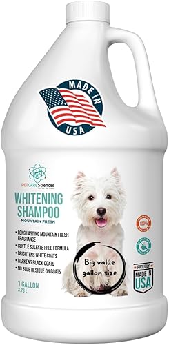 Miniatura 10 de PET CARE Sciences Champú blanqueador para perros de 16 onzas líquidas  Champú para perros blancos  Champú para cachorros para abrigos blancos