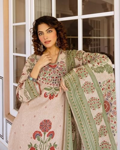 Image of KLOSIA Women's Printed Straight Kurta and Pant with Dupatta Set