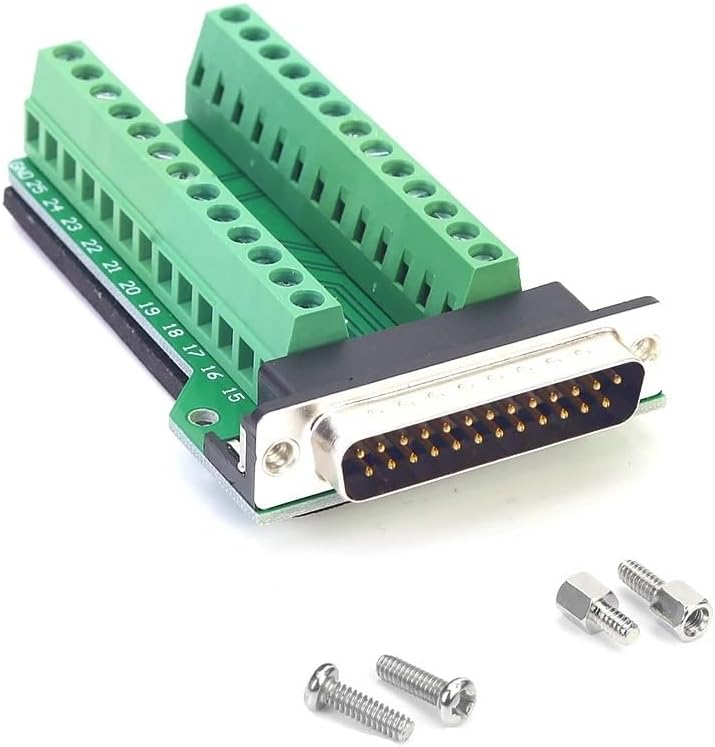 DB25 Breakout Connector Industrial Male Female Soldering-Free D-SUB 25PIN Plug Adapter DB 25 Weld-Free Serial Parallel Port Plug(SF)
