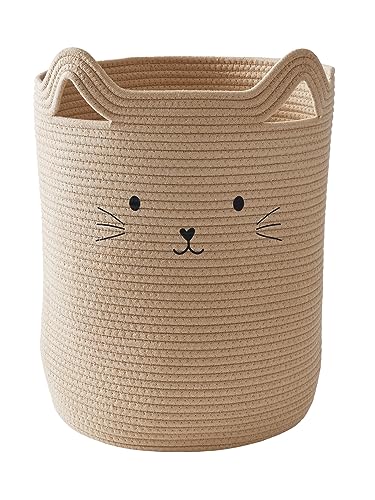 VERTBAUDET Panier rangement en corde de coton Chat beige TU