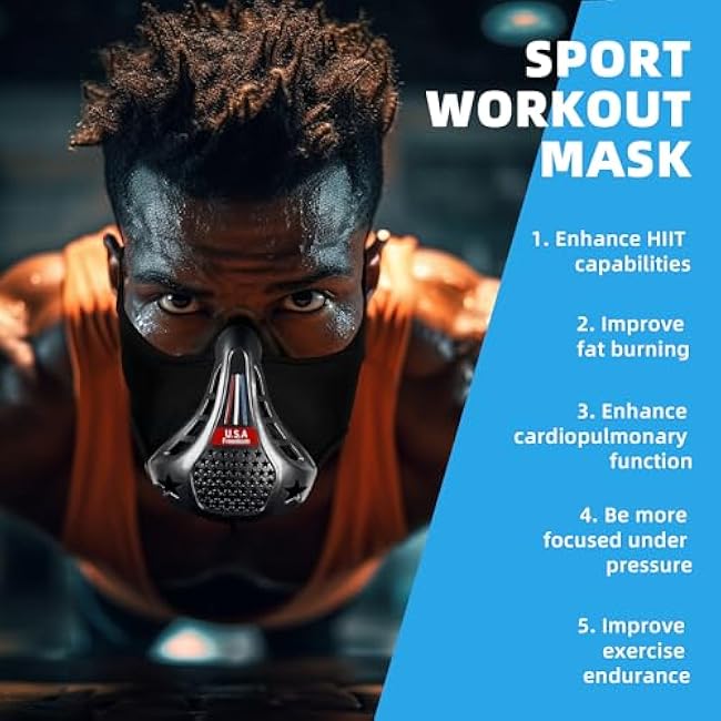 High Altitude Mask,Workout Training Mask£¬Training Mask- Suitable for Gym, Cardio, Fitness, Running, Endurance and HIIT Training