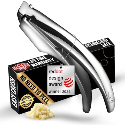 Gourmet Easy Garlic Press Lifetime Replacement, No Need to Peel, Fine Mince