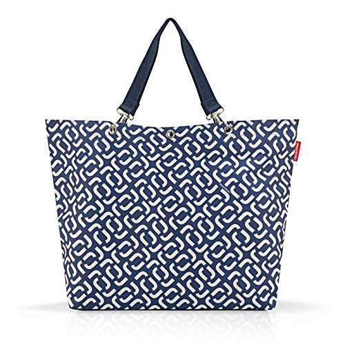 reisenthel shopper XL - Bolsa estable para irte de picnics e irte de compras, con cremallera, hecho con tela de poliéster, diseño repelente al agua, en azul signature navy