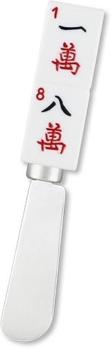 Miniatura 4 de Supreme Housewares Mahjong Decor - Cuchillos esparcidores de queso y mantequilla, mango de resina pintado a mano con hoja de acero inoxidable, juego