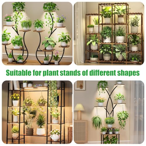 Image of 8.6 Inches LED Grow Light Strips, Grow Lights for Indoor Plants Full Spectrum 3500K, 104 LEDs Plant Light with 10 Dimmable Levels, 3 /9 /12H Timer for Seedling Succulent and Plant Shelf, 4 Head 1 Pack