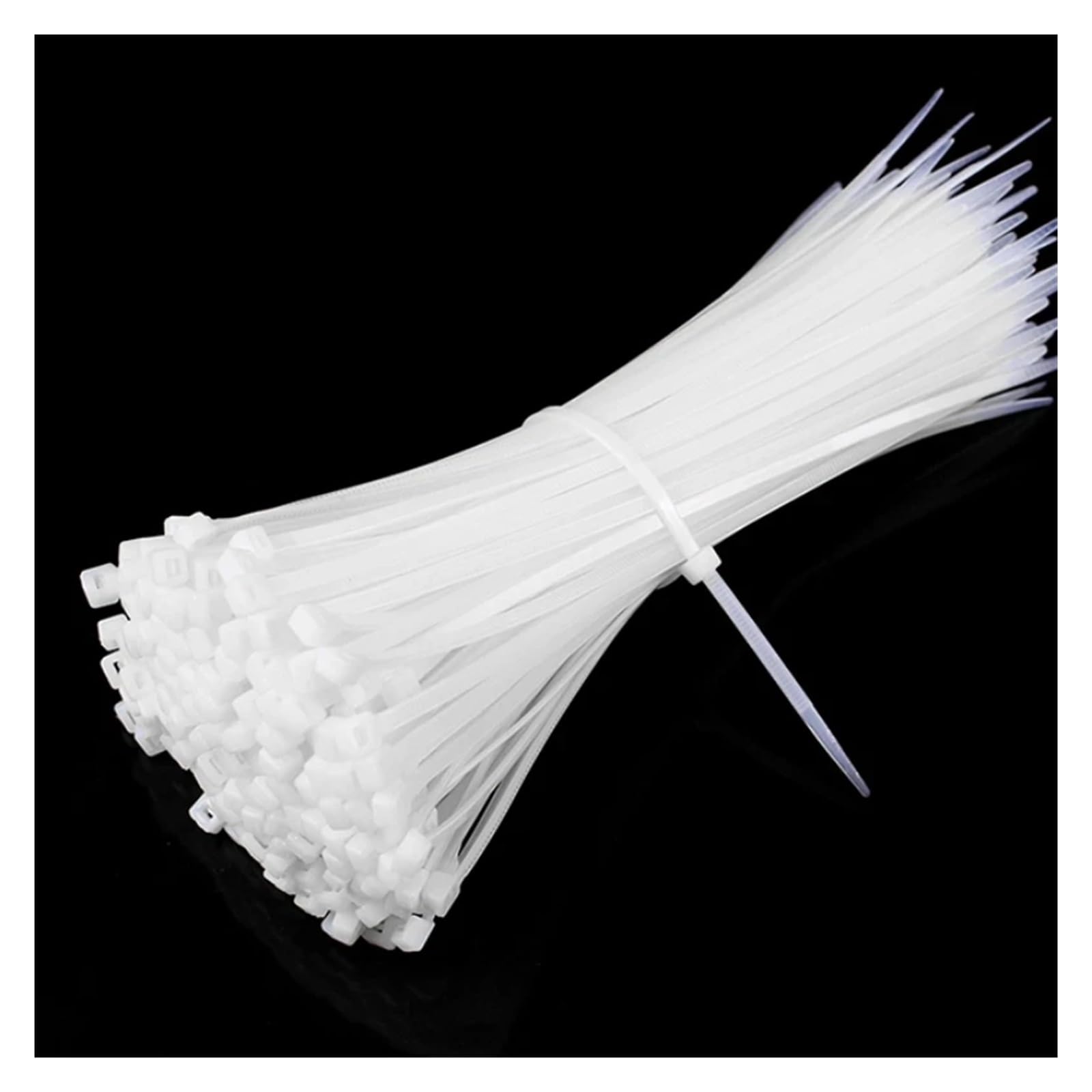 Bridas para cables autoblocantes, Brida for cables de anclaje plástico 100 piezas con hebilla nailon autoblocante for fijar el cable en Color blanco y negro(White,5X550mm)