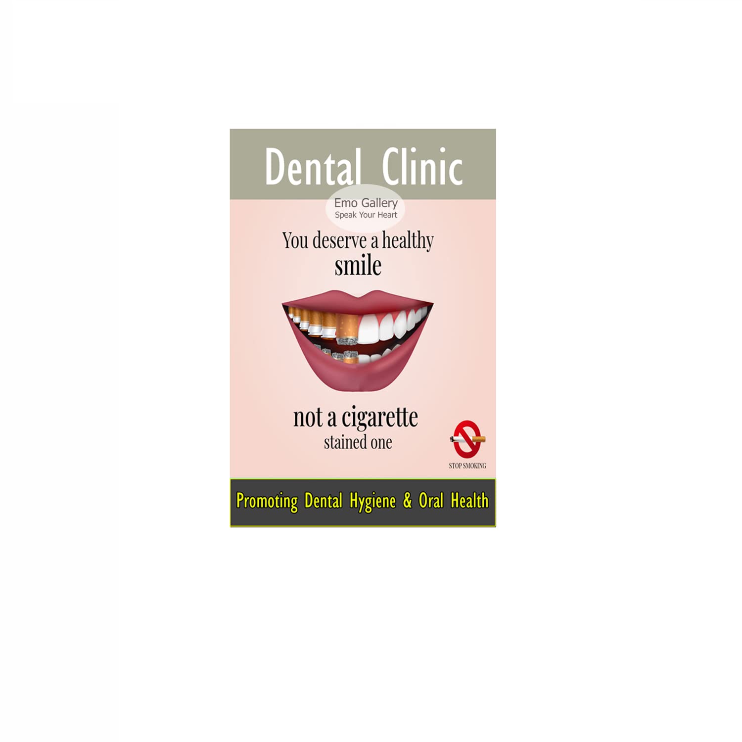 Dental Clinic Healthy Smile Avoid Cigarettes Oral Care, Cure Patients, Glowing Sticker 18 Inc x12 Inc Waterproof, Oil Proof-image-45