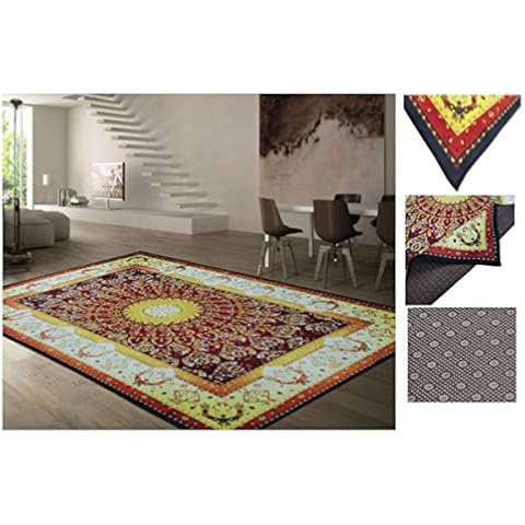 COMERCIAL CANDELA FELPUDOS Y ALFOMBRAS Alfombra Poliéster Antideslizante Diseño Mandalas Relajante Cover