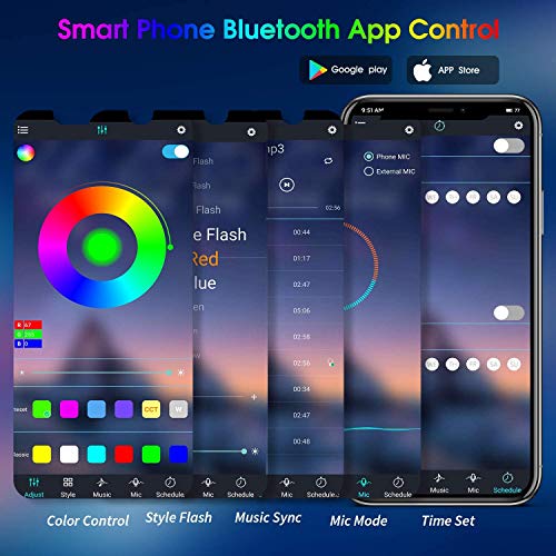 Vbakor Smart Bluetooth LED Boat Light Kit, APP Control RGB Led Boat Lights, Sound Music Sync Interior Lighting Strip, Waterproof Boat Deck Lights for Pontoon, RV Awning Lights - Thumbnail 3