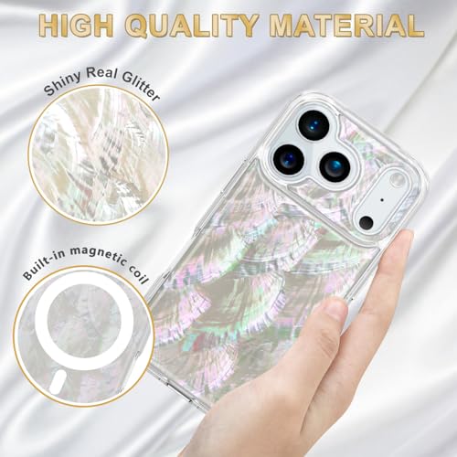 Coque iPhone 17 Pro Max en nacre véritable luxe et antichoc beige