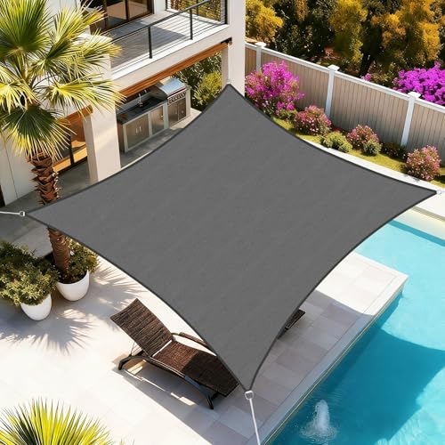 Artpuch Sun Shade Sail 16X20 Dark Grey Rectangular Curved Edged Commercial Grade 185GSM Permeable Outdoor Shade Cloth for Deck Backyard Patio (Custom Sizes Made)