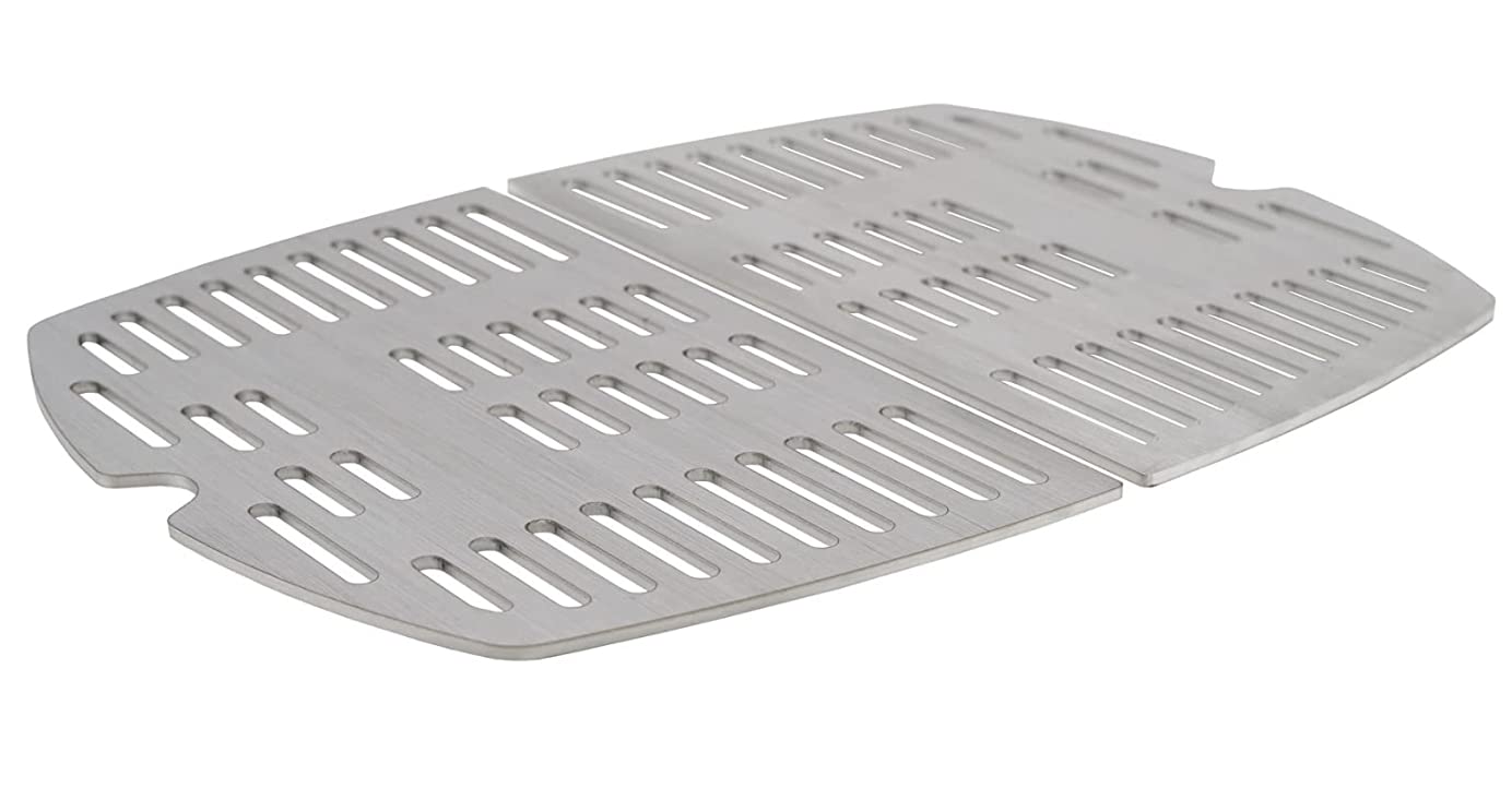 Edelstahl Grillrost Set | 2 Stück |passend für Weber Q100 - Serie Elektrogrill und Gasgrill und Q1000 Baureihe Ersatzrost