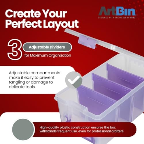 ArtBin Semi Satchel Portable Craft Organizer with 3 Dividers - Clear Plastic Storage Case for Art & Craft Supplies - Image 6