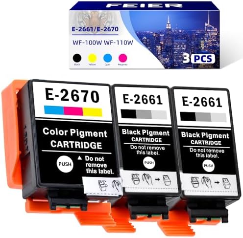 feier 266 267 Ink Cartridges Replacement for Epson 2661 2670 266 267 ...