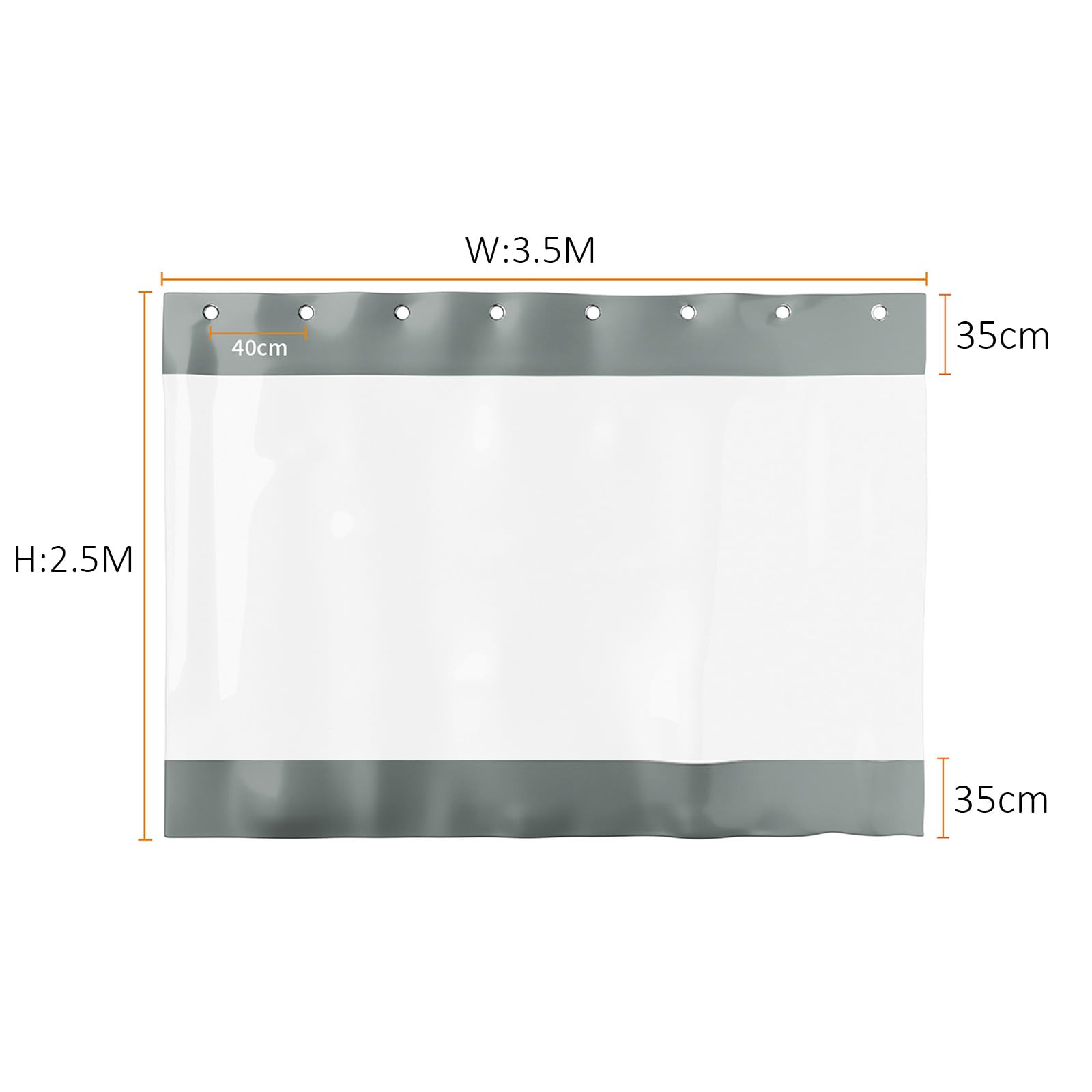 Gdmokle Transparent Waterproof Curtain Outdoor, Heavy PVC Vinyl Curtain with Eyelets, 0.6mm Tarpaulin Side Panel for Garden Porch Garage Pergola