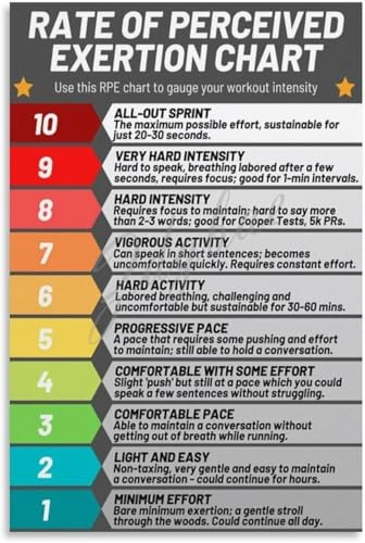 IFJFP RPE Scale Poster Wall Art 8x12 Inch