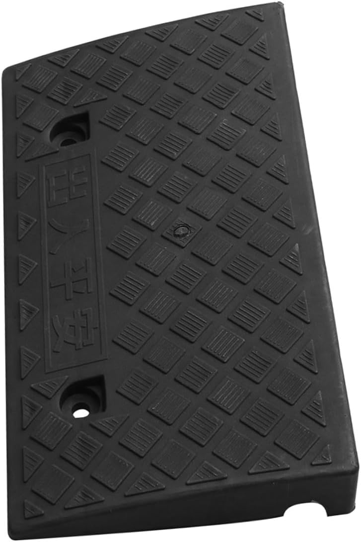 Rubber Vehicle Slope Ramp 50x27x9cm Black Plastic Threshold Ramp for Cars Motorcycles Scooters