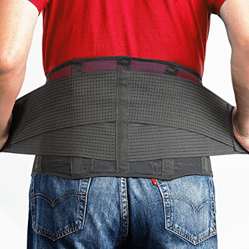 Omax Lumbar Back Brace - Adjustable Trainer Straps For Lower Back Core Support Belt - Immediate Back Waist Pain Relief, Theraputic Sciatica Breathable Mesh Design Extra Compression For Men And Ladies #TOP23