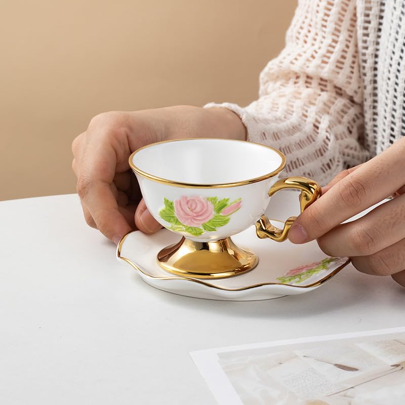 Lot de 6 tasses à café et assiettes vaisselle céramique maison salon