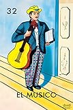 32 El Musico Musician Loteria Card Mexican Bingo Lottery Cool Wall Art Print Poster 12x18