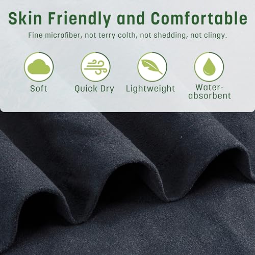 Catalonia Hooded Surf Poncho, Changing Towel Robe with Pocket, Quick Dry Swim Pool Towel for Adults Men Women, Summer Beach Poncho Robe for Surfing Swimming Camping, Black