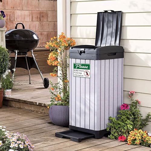Image of 2PCS Please Do Not Dispose Poop Bags in This Trash Bin Stickers, Self-Adhesive Weatherproof Vinyl Do not Throw Dog Poop Bag in The Trash Sign, Trash Can Stickers for Home，House，Yard，Restaurant