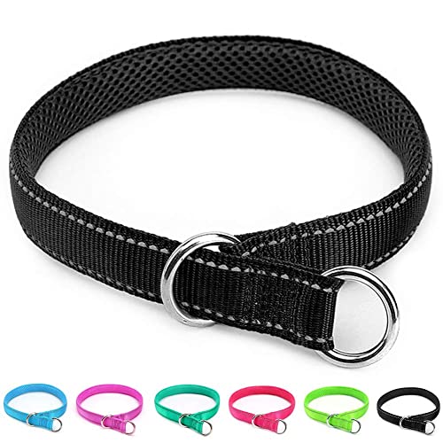 Mycicy Reflective Slip Collar, Soft Nylon Training Choke Collar For Dogs In Black 22", Wide 1" #TOP24