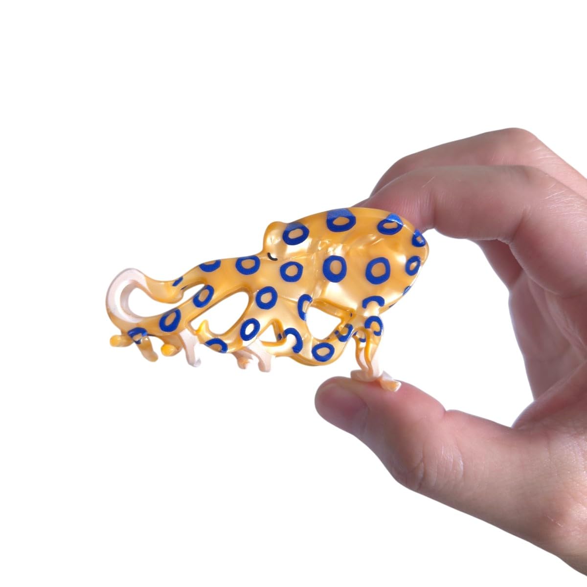 Cute Blue-Ringed Octopus 2.95inch Small Hair Clip,Funny Acetate Claw Clips for Women - Image 3
